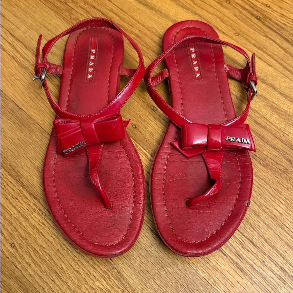 Prada Vibrant Red Women's Sandals